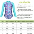 thumbnail image 2 of Jurebecia Girls One Piece Swimsuits Long Sleeve Swimwear UPF 50 Sun Protection with Mermaid Scales Swimsuits Child 130 cm 7-8 Years, 2 of 9