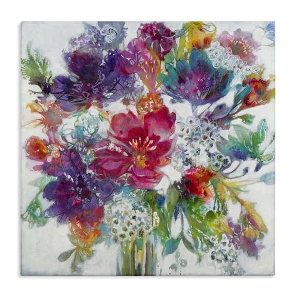 Stupell Industries Modern Whimsical Floral Pop Bouquet Canvas Art, 17 x 17, by Liz Jardine