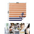thumbnail image 4 of Anchor Orange Cloth Napkins Set of 4 Reusable Dinner Napkins, Modern Navy Blue White Striped Nautical Cocktail Napkin Washable Table Napkins for Wedding/Holiday Party/Baby Shower 20"x20", 4 of 7
