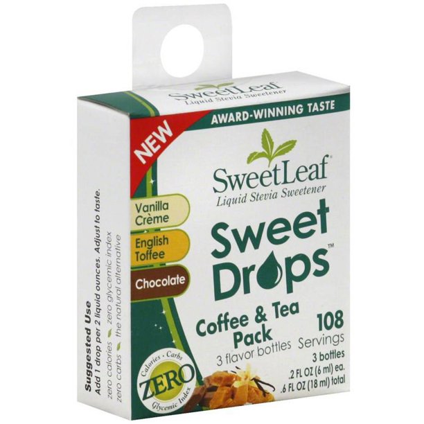 Sweetleaf Stevia Sweetener Coffee & Tea Pack, 0.6 oz, (Pack of 3