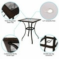 thumbnail image 5 of Spaco 28.5'' Square Tempered Glass Metal Table with Rattan Edging, 5 of 5