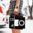 thumbnail image 2 of Bag Telephone Shaped Shoulder Bag Ladies Microphone Crossbody Bag Strap Purse, 2 of 4