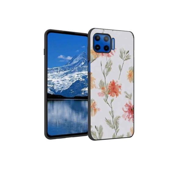 Compatible with Moto G 5G Plus Phone Case, Flowers-2 Case Men Women, Flexible Silicone Shockproof Case for Moto G 5G Plus
