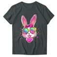 thumbnail image 3 of VBTAPA Women Happy Easter T Shirt Bunny Eggs Graphic T-Shirt Funny Letter Printed Tee Shirts Loose Fit Crewneck Short Sleeve Tops Today's Sales Gray L, 3 of 5