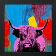 thumbnail image 2 of Stephen Chambers 26x26 Black Modern Wood Framed Wall Art Titled - Highland Cow 1, 2 of 6
