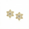 thumbnail image 2 of Bling Jewelry Womens Petite Holiday CZ Stud Earrings: Snowflake Design with Cubic Zirconia Accents, 2 of 5