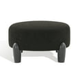 thumbnail image 2 of SAFAVIEH Couture Perez Scandinavian Faux Lamb Wool Ottoman, Black, 2 of 8