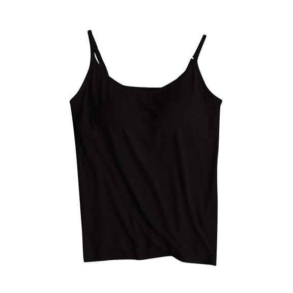 Gpaecead Women's Basic Solid Camisole Stretch Casual Tank Tops 4XL Black