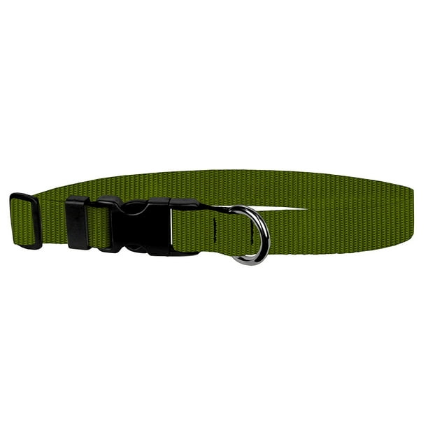 Classic Adjustable Dog Collar Medium, Olive Drab, 1 inch Nylon by