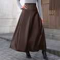 thumbnail image 2 of QHFBli Womens Long Maxi Woolen A Line Skirt Autumn Winter Plaid Skirt, 2 of 7