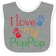 thumbnail image 3 of Inktastic Poppop Grandkids Handprints Boys or Girls Baby Bib, 3 of 4