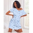 thumbnail image 3 of Ekouaer Cotton Nightgowns for Women 3 Pack Sleepshirts Short Sleeve Night Shirt Tshirt Night Gown Soft Sleepwear Print Sleep Dress, 3 of 6