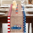 thumbnail image 3 of Table Runners 72 Inches Long Dress Scarves, Independence Day Farmhouse Kitchen Table Runner, Coffee Tablerunners, Gnomes Truck Star Flag Wooden Grain 16x72 Inch, 3 of 9
