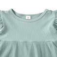 thumbnail image 3 of Kid Baby Girls Dress Solid Ruffles Sleeve Pocket Knee Length A-Line Dress, 3 of 5