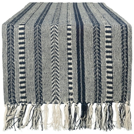 DII Navy Braided Stripe Table Runner, 72 x 15", 100% Cotton