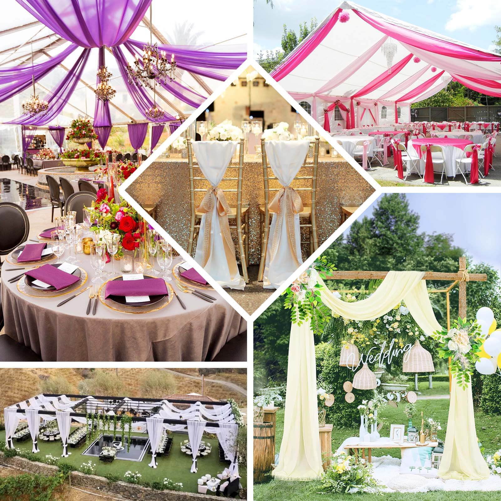 Efavormart 54" x 10 Yards Burgundy Polyester Wedding Banquet Restaurant Wholesale Fabric Bolt For Party Event Decor Arts And Crafts