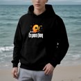thumbnail image 2 of Women's Long Sleeve Hooded Pullover Sweatshirt - Relaxed Fit with Sunset & Palm Trees Graphic " Team Exploration " Design Front Pocket, 2 of 7