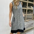 thumbnail image 6 of ZyeKqe Cotton Linen Casual Dress for Women Sleeveless Crewneck Mini Dress Color Block Flowy A Line Short Tnk Dress, 6 of 6