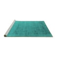 thumbnail image 2 of Ahgly Company Machine Washable Indoor Rectangle Oriental Turquoise Blue Industrial Area Rugs, 6' x 9', 2 of 4
