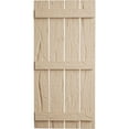 thumbnail image 3 of Ekena Millwork 23 1/2"W x 58"H Rustic Four Board Spaced Board-n-Batten Hand Hewn Faux Wood Shutters (Per Pair), Primed Tan, 3 of 11