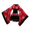 thumbnail image 3 of lionlar Japanese Floral Short Kimono Robe Blossom Bathrobe Cosplay Fancy Dress for Theme M, 3 of 9