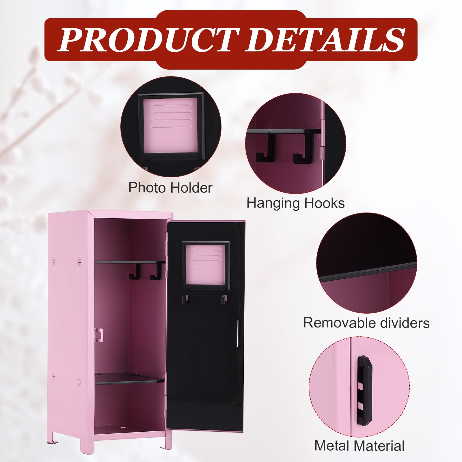 Mini Locker 4.3 x 10.8 Inch, 2 Pcs Small Locker with Lock Keys, Metal Money Safe Storage Box for Desk Bedroom, Light Pink/Yellow