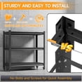 thumbnail image 4 of 3-Tier Kitchen Baker's Rack with Rolling Wheels, Microwave Oven Cart Stand, Adjustable Utility Shelving Storage Unit, Heavy Duty Organizer Rack for Living Room, Garage, Home and Office (Black), 4 of 8