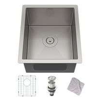 15 x 17 Inches 16 Gauge Stainless Steel Undermount Kitchen Sink, Single Bowl Bar Sink with Free Sliding Colander and Basket Drain Strainer, Suitable for Minimum 18 Inches Cabinet