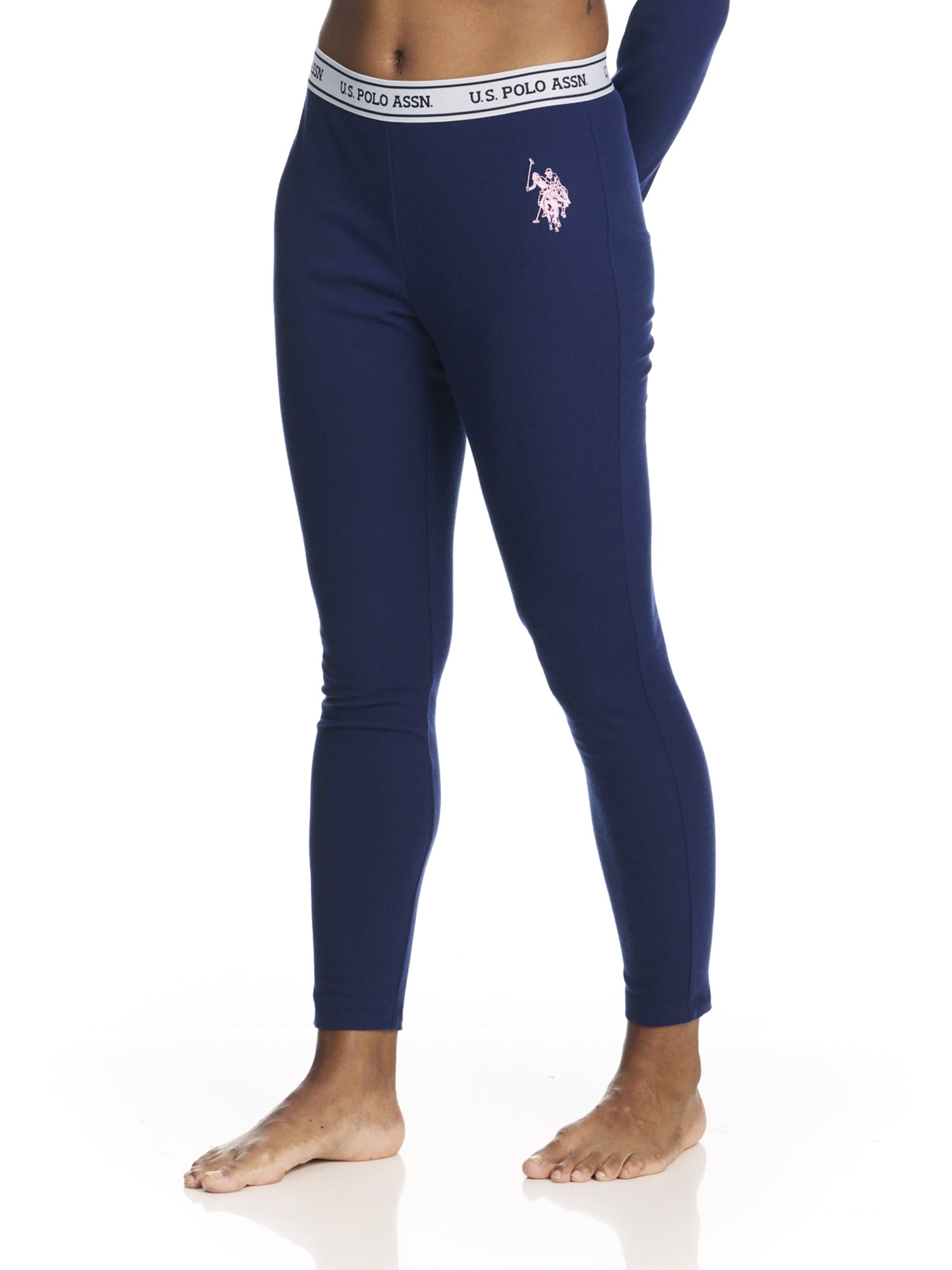 U.S. Polo Assn. Women's Ribbed Henley Long Underwear Thermal Set, 2-Piece Set, Sizes S-3X
