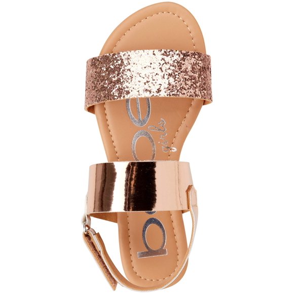 bebe Sandales Métalliques pour Filles avec Bride Pailletée Épaisse (Petit Enfant/grand Enfant)