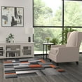 thumbnail image 3 of Masada Rugs Modern Contemporary Area Rug, Orange Grey Black (5 Feet X 7 Feet), 3 of 7