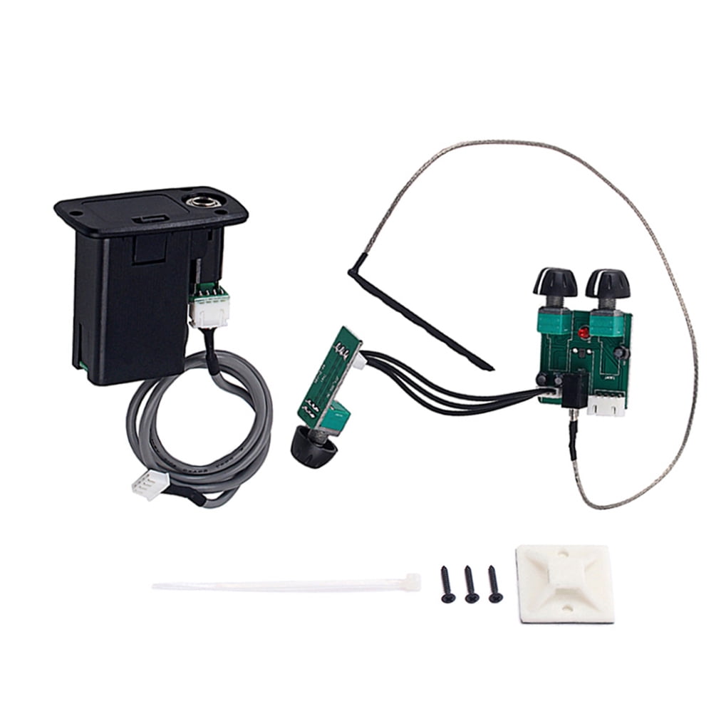 FOMIYES Black Acoustic Guitar Preamp Pickup with Rotary Volume and Tone Controls for Soundhole Amplification