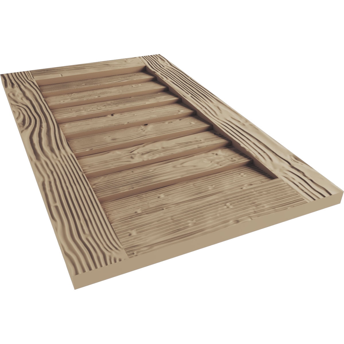 Ekena Millwork 32"W x 48"H Timberthane Sandblasted Vertical Faux Wood Non-Functional Gable Vent, Primed Tan