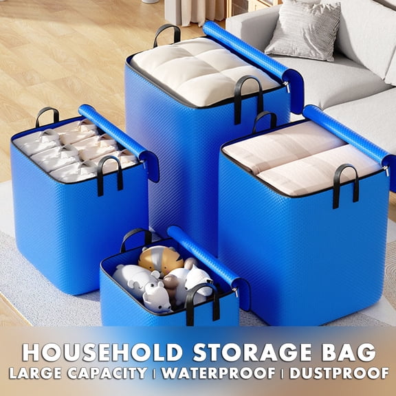 Large Capacity Woven Storage Bag | Waterproof, Humidity-Proof Quilt & Clothing Organizer | Durable Handheld Portable Luggage Tote for Moving, Travel & Home | Heavy-Duty, Reusable, Hard Wearing