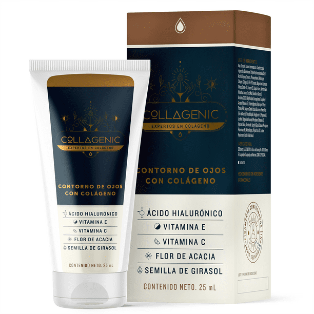 Crema Contorno de Ojos Collagenic Vitamina C 25 ml con Colageno Ácido Hialuronico Semilla de Girasol Vitamina E y Flor de Acacia