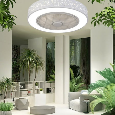 

20Inch Ceiling Fan with Light Flush Mount Pendant Lamp Dimmable LED Remote Control Timing
