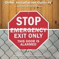 thumbnail image 6 of Stop Emergency Exit Only This Door Is Alarmed (10 Pack) 10 inch X 10 inch Octagon Plastic Signs with Aluminum Mounting Stakes Weather Resistant UV Protected for Workplace Private, 6 of 8