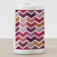 thumbnail image 3 of Chevron Ceramic Toothbrush Holder, Colorful Arrow Motifs Chevron Lines Geometrical Patchwork Inspired Pattern Cubes, Decorative Versatile Countertop for Bathroom, 4.5" X 2.7", Multicolor, by Ambesonne, 3 of 4