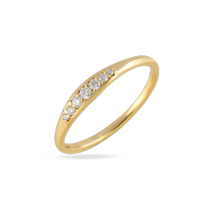 SOLITAIRE JEWELS 0.11Ct Seven Stone Round Moissanite Half Eternity Wedding Band In 10K Solid Yellow Gold For Women