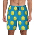 thumbnail image 2 of Goofa Ball Tennis Printed Men's Swim Trunks Board Shorts Quick Dry Mens Swimming Trunks with Compression Liner,Breathable Fit Hawaii Beach Shorts-, 2 of 9