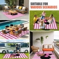 thumbnail image 4 of Pink Stripes Outdoor Rug for Patio/Deck/Porch, Non-Slip Large Area Rug 4 x 6 Ft, Cartoon Funny Bow Girl Vertical Striped Indoor Outdoor Rugs Washable Area Rugs, Reversible Camping Rug Carpet Runner, 4 of 8
