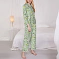thumbnail image 3 of Naloa flower and leaf Pajamas for Women Set, Womens Pajama Sets, Lounge Sets for Women, 2pjs for Women-Large, 3 of 7
