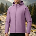 thumbnail image 2 of IROINNID Mens Full Zip Hooded Jacket Windproof Water Resistant Fleece Lined Outdoor Coat Long Sleeve Solid Color Casual Lightweight Winter Outerwear for Daily Commute, 2 of 5
