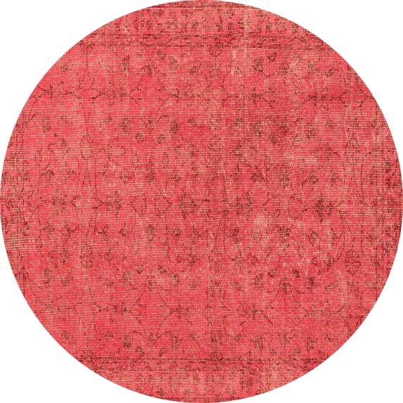 Ahgly Company Indoor Round Persian Orange Bohemian Area Rugs, 4' Round
