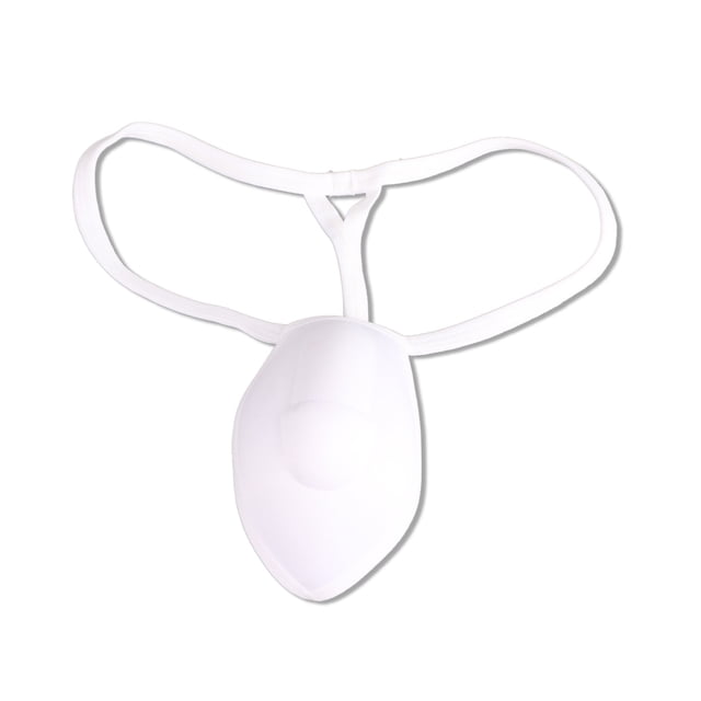 Copa Abultada para Hombre Copa de Ropa Interior con Forma Estéreo de Algodón y Poliéster Suave con Correa Blanca