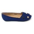 thumbnail image 3 of Victoria K Women's Round Gold Studs Denim Ballerina Flats, 3 of 5