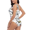 thumbnail image 4 of Rateoe Dachshund Dog Puppy Pattern Women One Piece Swimsuits Tummy Control One Shoulder Bathing Suits Ruffle Swimwear-XX-Large, 4 of 6
