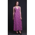 thumbnail image 3 of Bimba Robe Longue Maxi d'Été à Imprimé Floral pour Femme, Col en V, Tenue de Villégiature de Vacances - X-Grand, 3 of 5