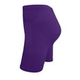 thumbnail image 4 of Womens High Waisted Biker Shorts Stretch Short Leggings for Women Solid Workout Running Yoga Elastic Waist Short Pants with Pockets New Purples 3XL, 4 of 6