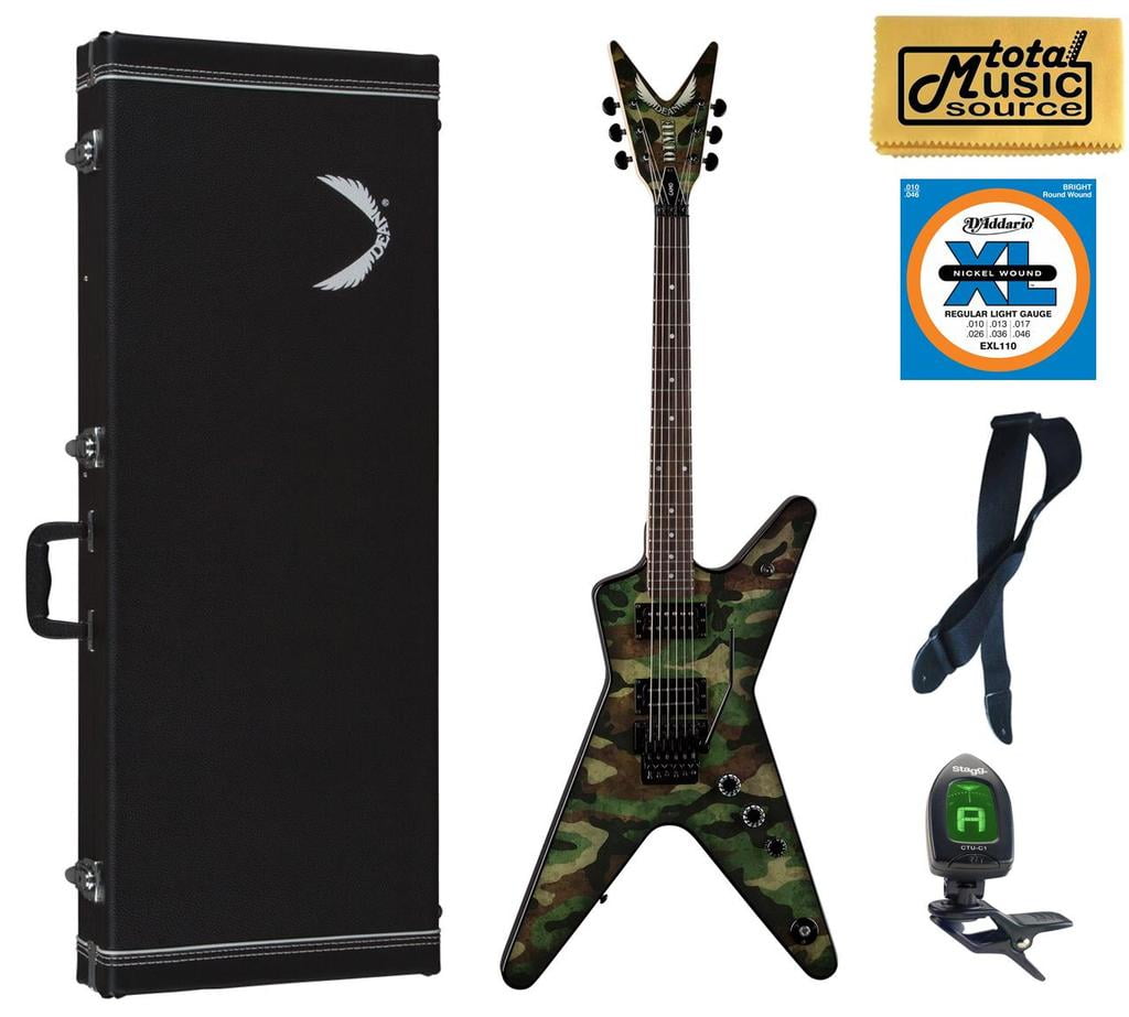 Dean DimeBag Camo ML Electric Guitar, DB CAMO F HSPACK Case Bundle